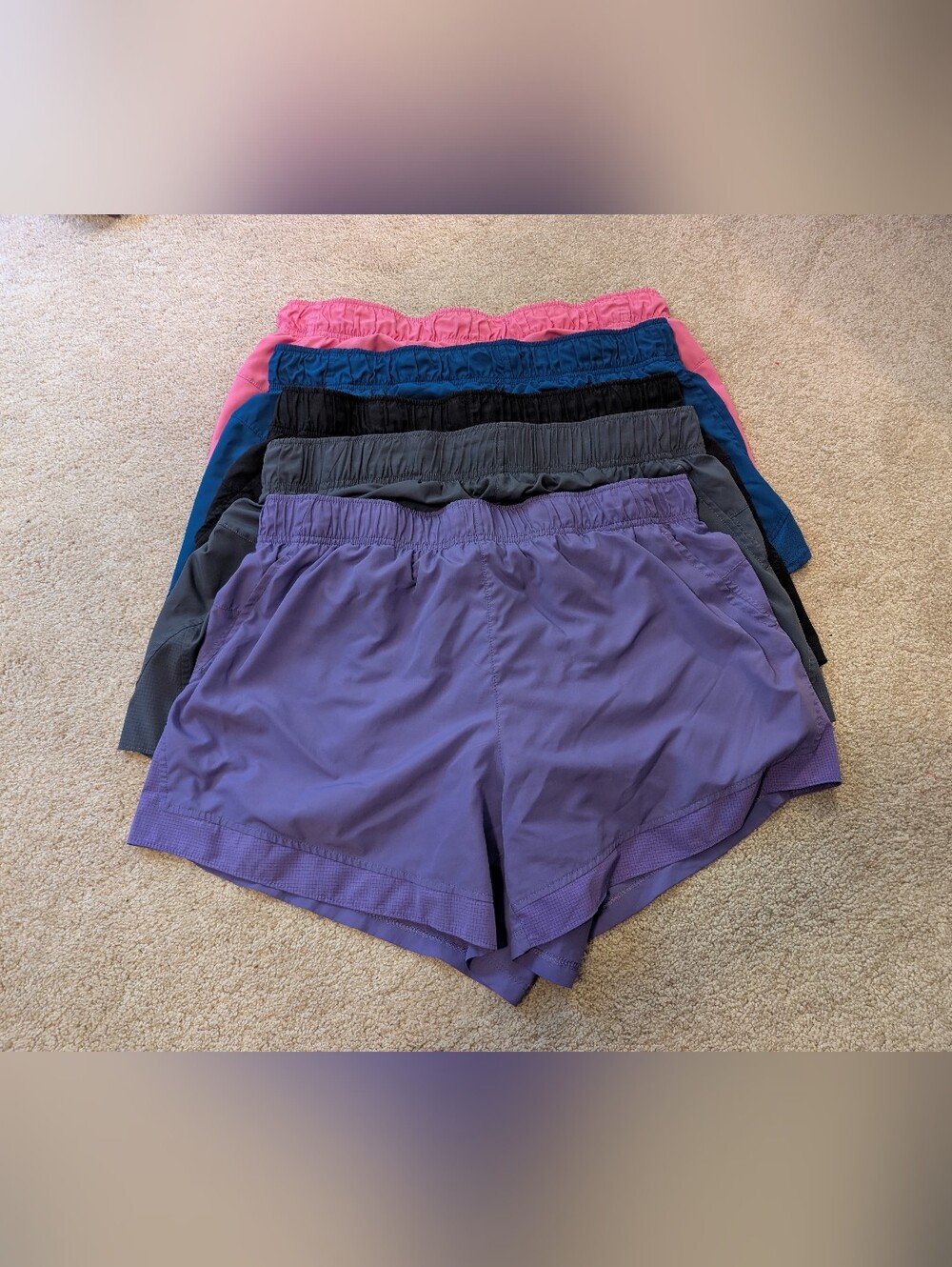Lot 5 Pairs Athletic Workout Gym Lined Shorts
